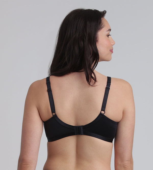 Playtex Non-wired Bra In Black Satiny Micro-Support