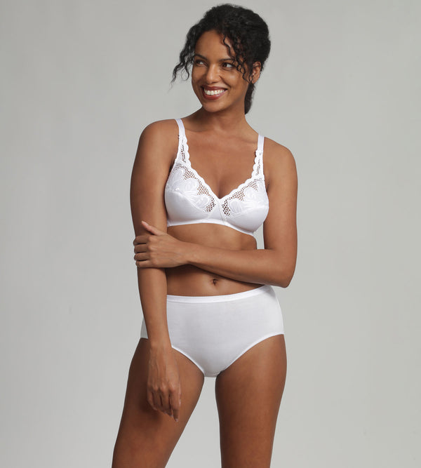 Playtex Non-wired Bra In White Cross Your Heart Modern Tricot