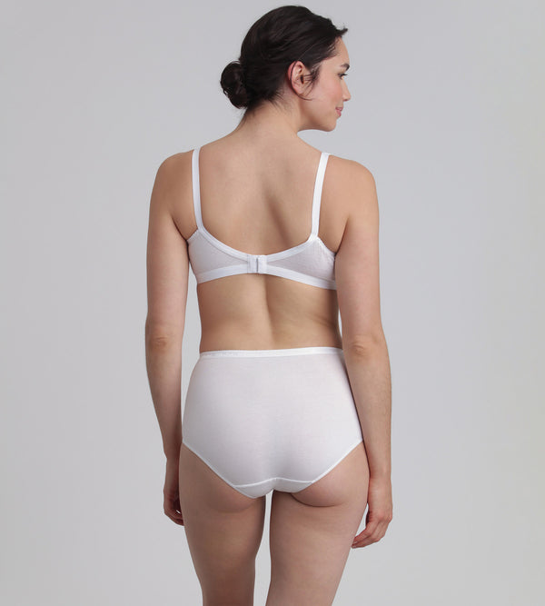 Playtex Non-wired Bra In White Essential Support Cotton