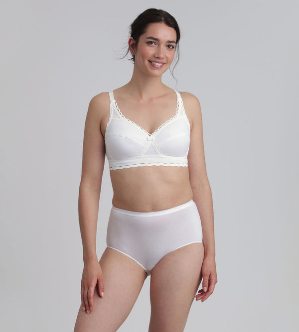 playtex Non-wired Bra In White Recycled Classic Cotton Support