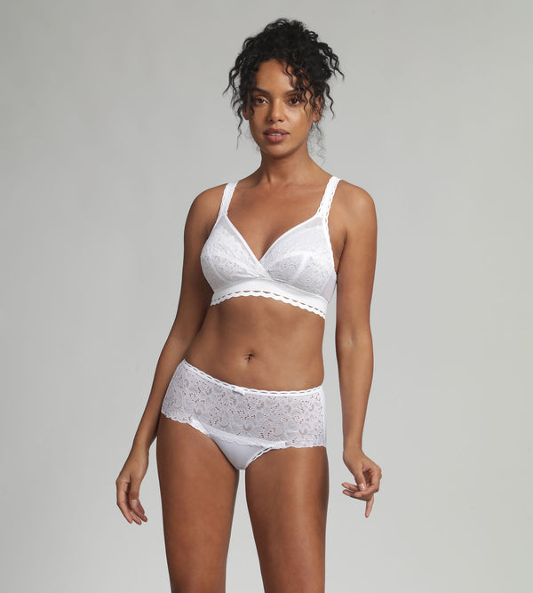 Playtex Non-wired Bra In White Recycled Classic Lace Support