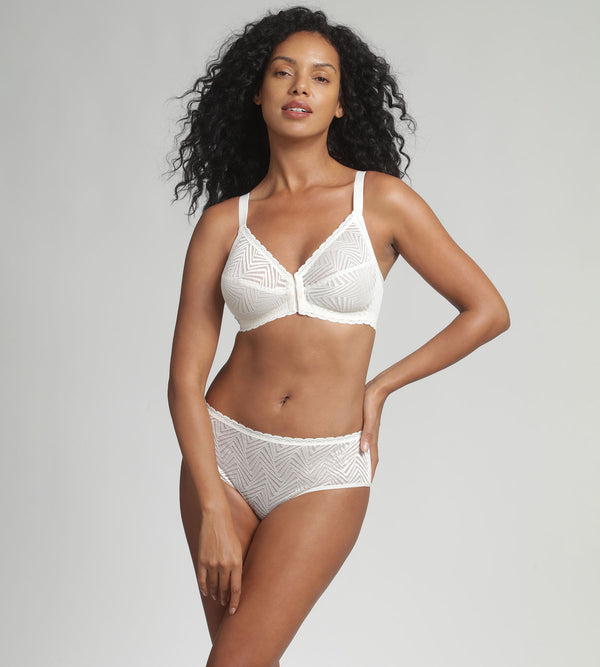 Playtex Non-wired Front Closure Bra In Ivory Ideal Posture