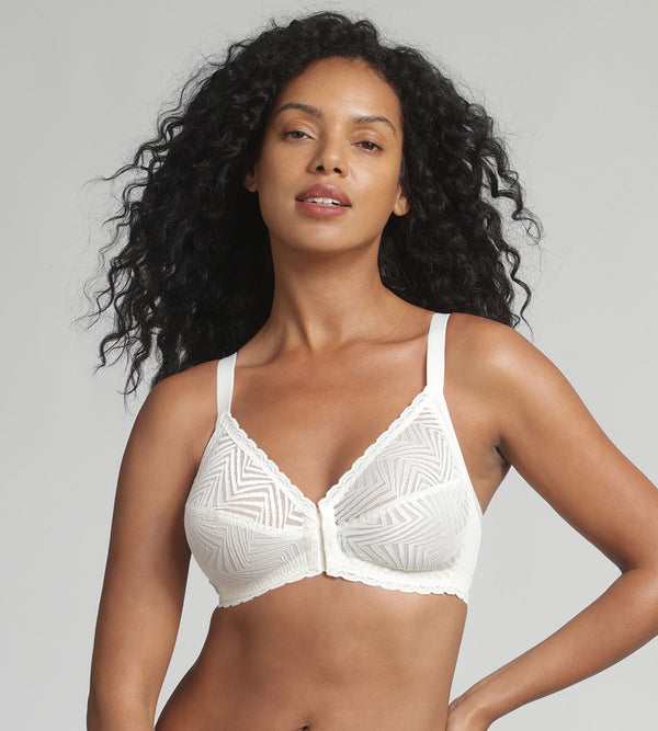 playtex Non-wired front closure bra in ivory Ideal Posture