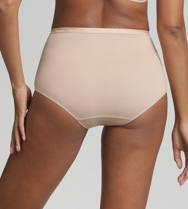 Playtex Pack Of 2 Full Knickers In Beige Organic Cotton