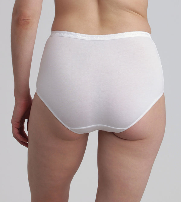 Playtex Pack Of 2 Full Knickers In White Organic Cotton