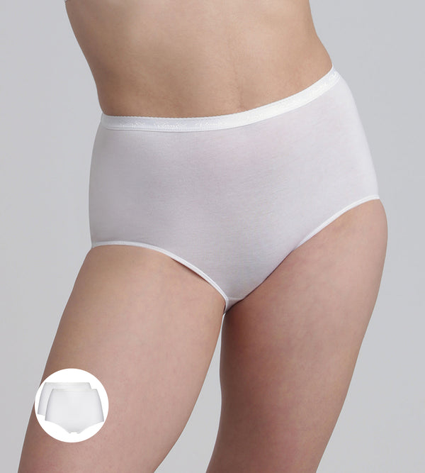 playtex Pack of 2 full knickers in white Organic Cotton