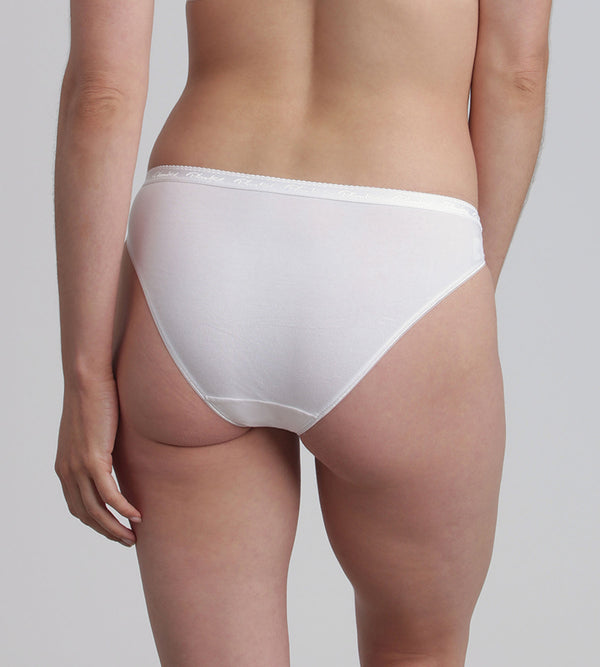 Playtex Pack Of 2 High Leg Knickers In White Organic Cotton