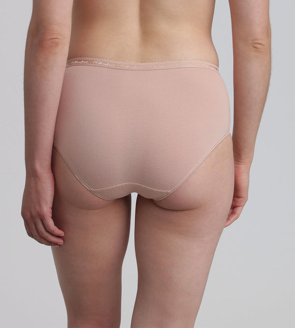 Playtex Pack Of 2 Midi Knickers In Beige Organic Cotton