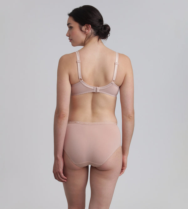 Playtex Pack Of 2 Midi Knickers In Beige Organic Cotton