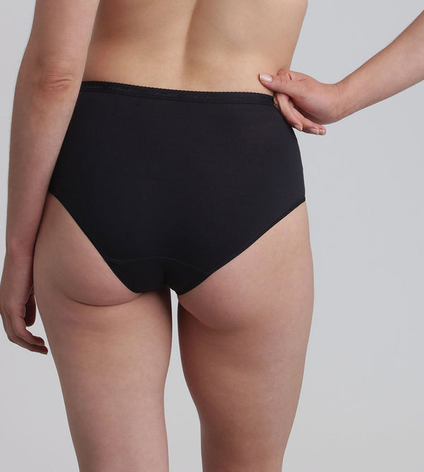 Playtex Pack Of 2 Midi Knickers In Black Organic Cotton