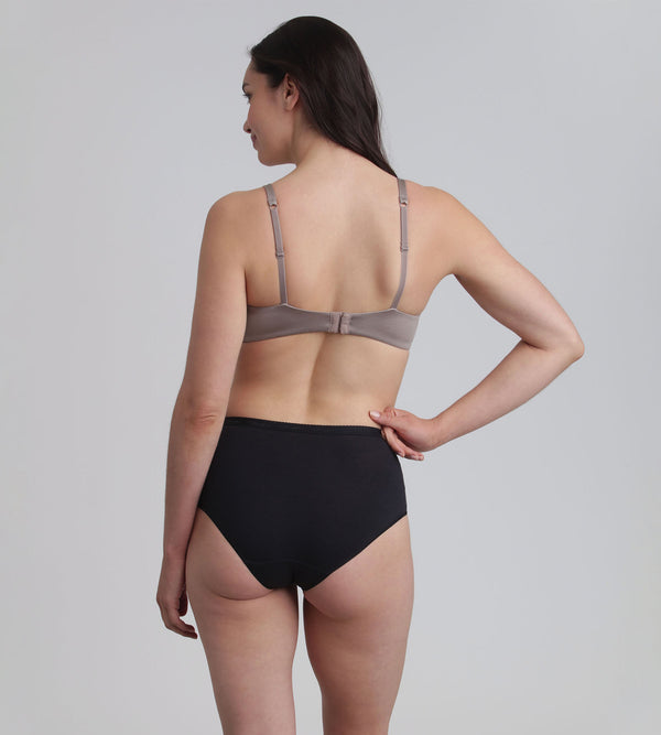 Playtex Pack Of 2 Midi Knickers In Black Organic Cotton