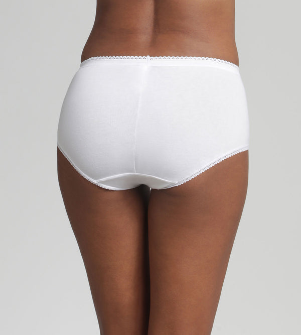 Playtex Pack Of 2 Midi Knickers In White Cotton & Lace