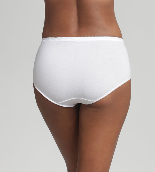Playtex Pack Of 2 Midi Knickers In White Organic Cotton