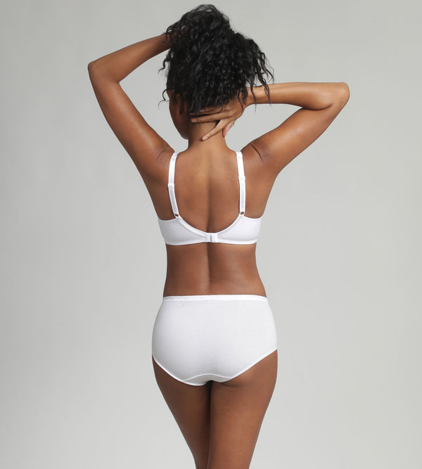 Playtex Pack Of 2 Midi Knickers In White Organic Cotton