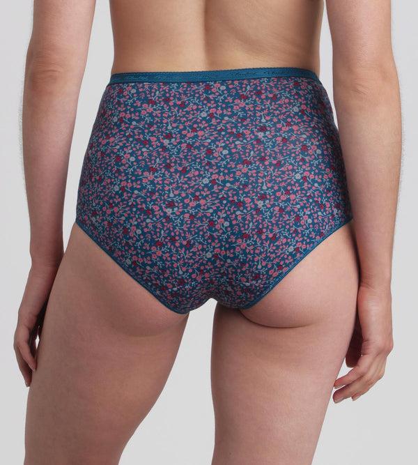 Playtex Pack Of 3 Full Knickers In Black Cherry Magical Forest And Green Velvet Organic Cotton