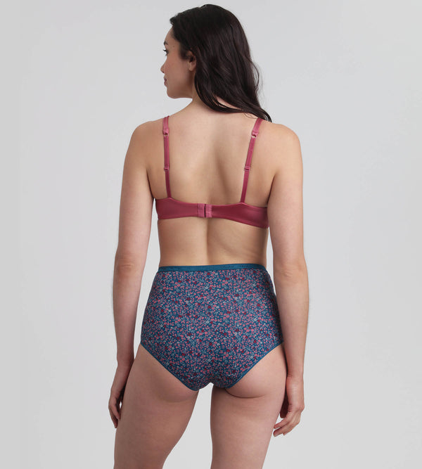 Playtex Pack Of 3 Full Knickers In Black Cherry Magical Forest And Green Velvet Organic Cotton