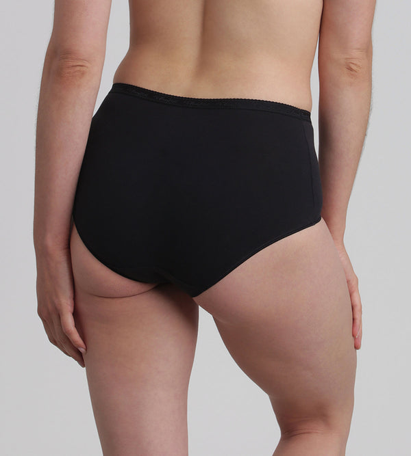 Playtex Pack Of 3 Full Knickers In Black Organic Cotton