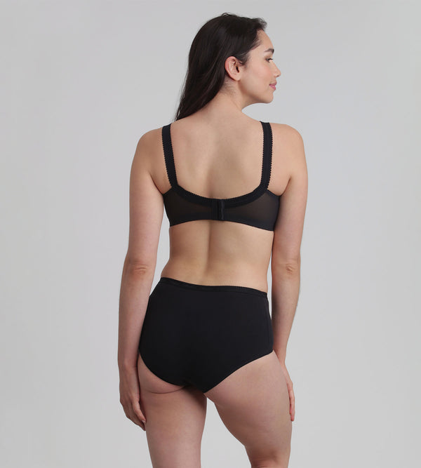 Playtex Pack Of 3 Full Knickers In Black Organic Cotton