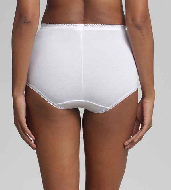 Playtex Pack Of 3 Full Knickers In White Cotton & Lace