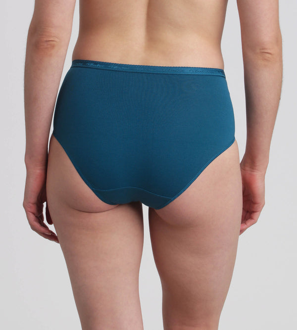 Playtex Pack Of 3 Midi Knickers In Black Cherry Magical Forest And Green Velvet Organic Cotton