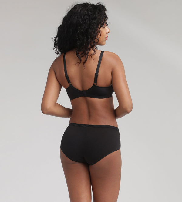 Playtex Pack Of 3 Midi Knickers In Black Organic Cotton