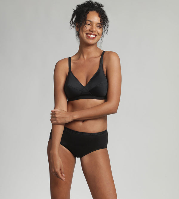 Playtex Non-wired Bra In Black Basic Micro Support