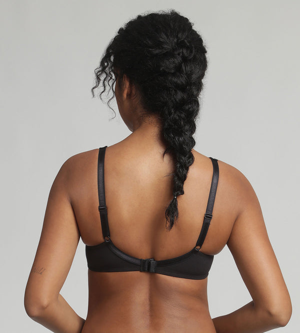 Playtex Non-wired Bra In Black Cotton Support