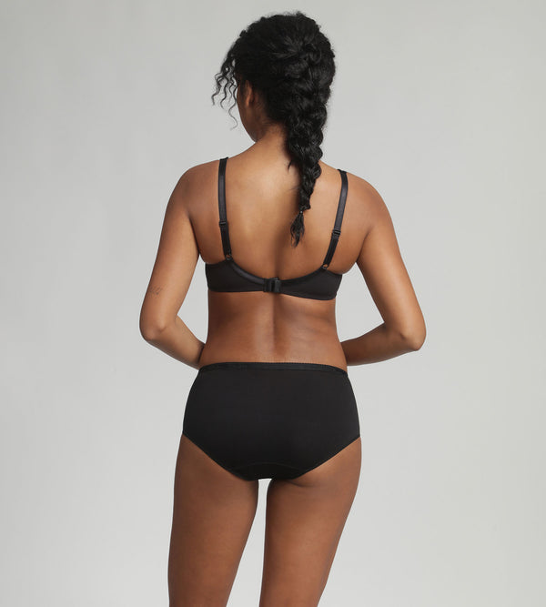 Playtex Non-wired Bra In Black Cotton Support