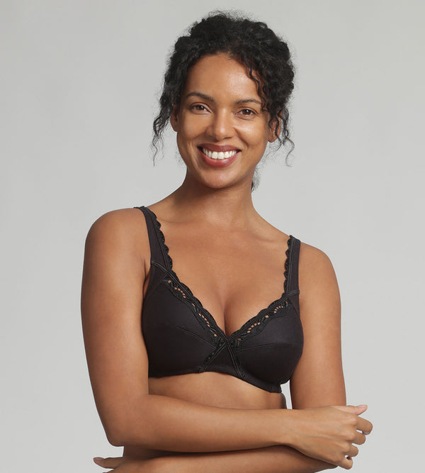playtex Non-wired bra in black Cotton Support