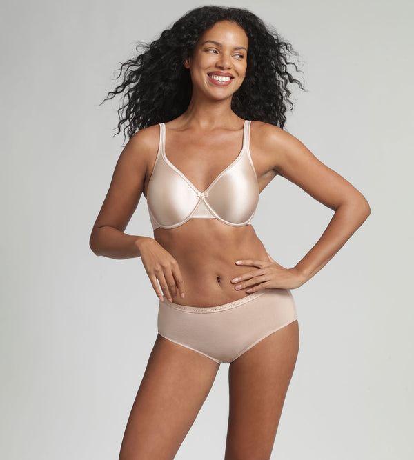 Playtex Underwired Bra In Beige Satiny Micro-Support