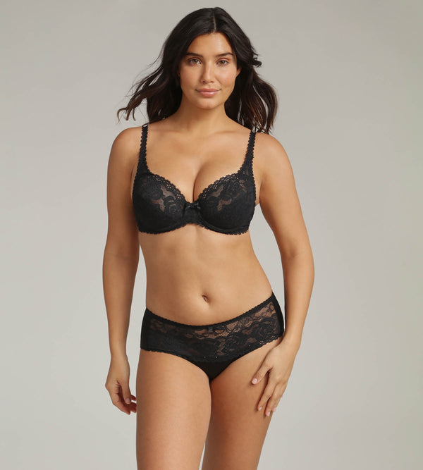 Playtex Underwired Bra In Black Flower Elegance Recycled
