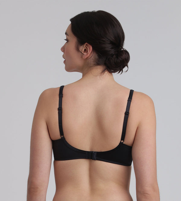 Playtex Underwired Bra In Black Satiny Micro-Support