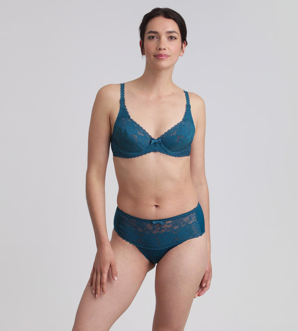 Playtex Underwired Bra In Green Velvet Flower Elegance Recycled
