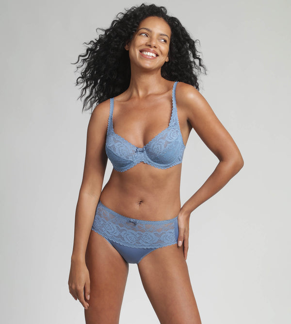 Playtex Underwired Bra In Ocean Blue Flower Elegance Recycled
