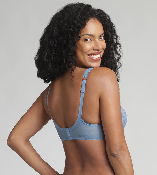 Playtex Underwired Bra In Ocean Blue Recycled Classic Lace Support