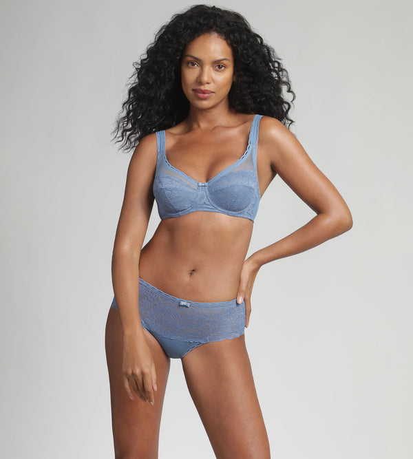 Playtex Underwired Bra In Ocean Blue Recycled Classic Lace Support