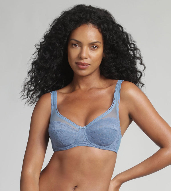 playtex Underwired bra in ocean blue Recycled Classic Lace Support