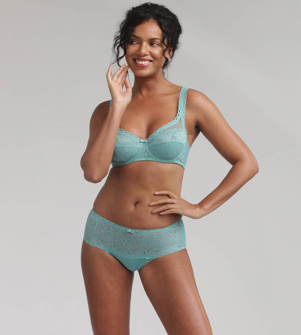 Playtex Underwired Bra In Poetic Blue Recycled Classic Lace Support