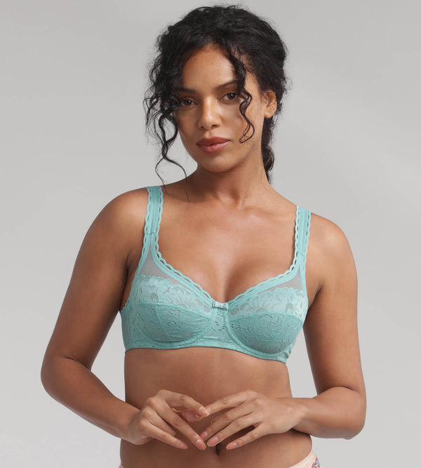 playtex Underwired bra in poetic blue Recycled Classic Lace Support