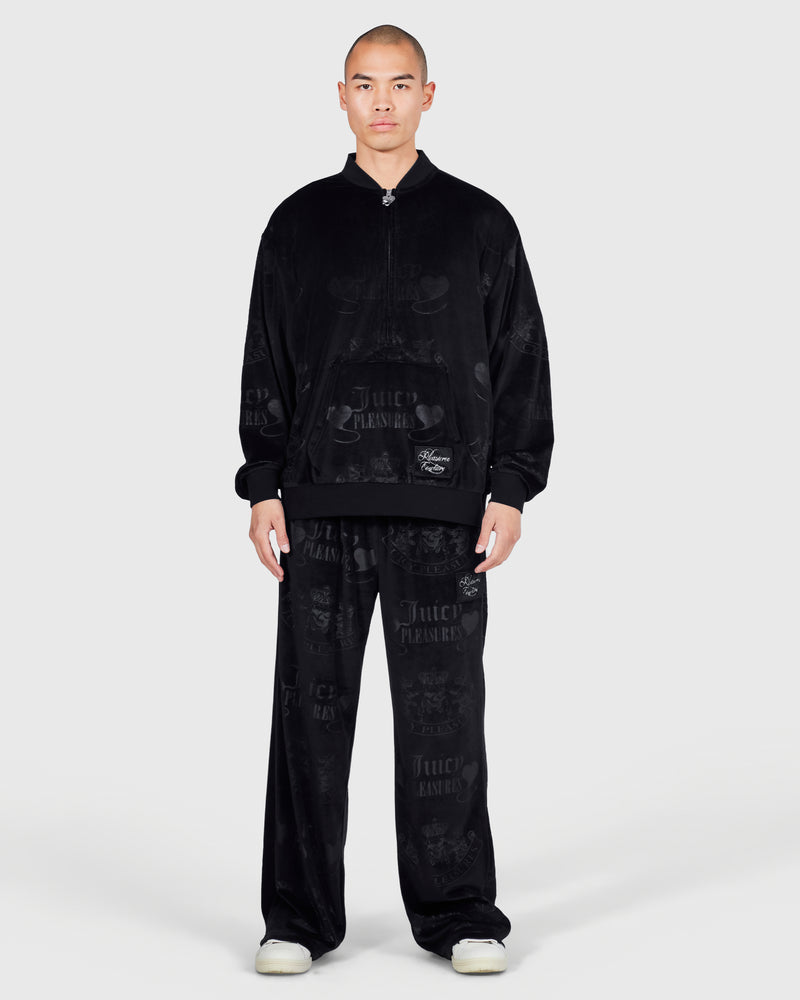 Pleasures CREST VELOUR QUARTER ZIP