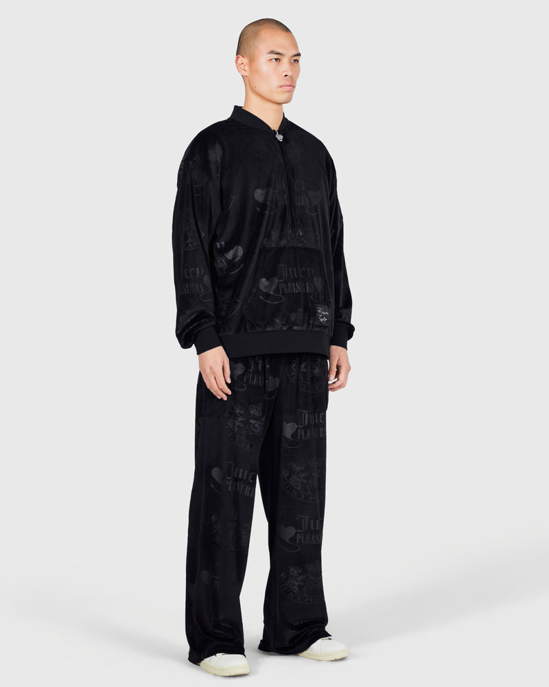 Pleasures CREST VELOUR QUARTER ZIP