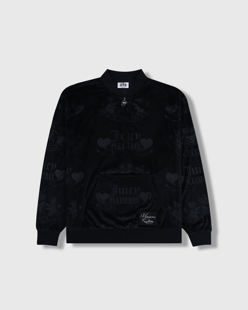 pleasures CREST VELOUR QUARTER ZIP