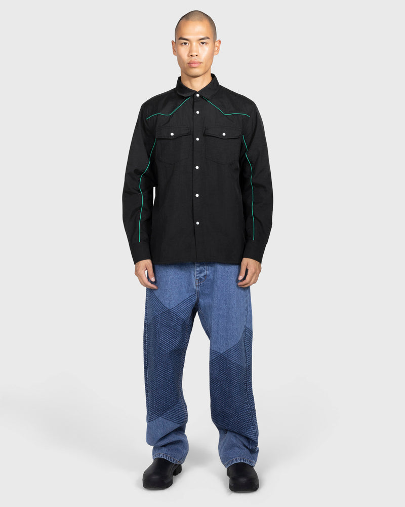 Pleasures GRID EMBROIDERED BAGGY JEANS