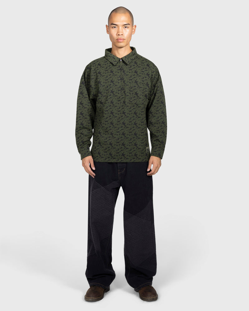 Pleasures GRID EMBROIDERED BAGGY JEANS