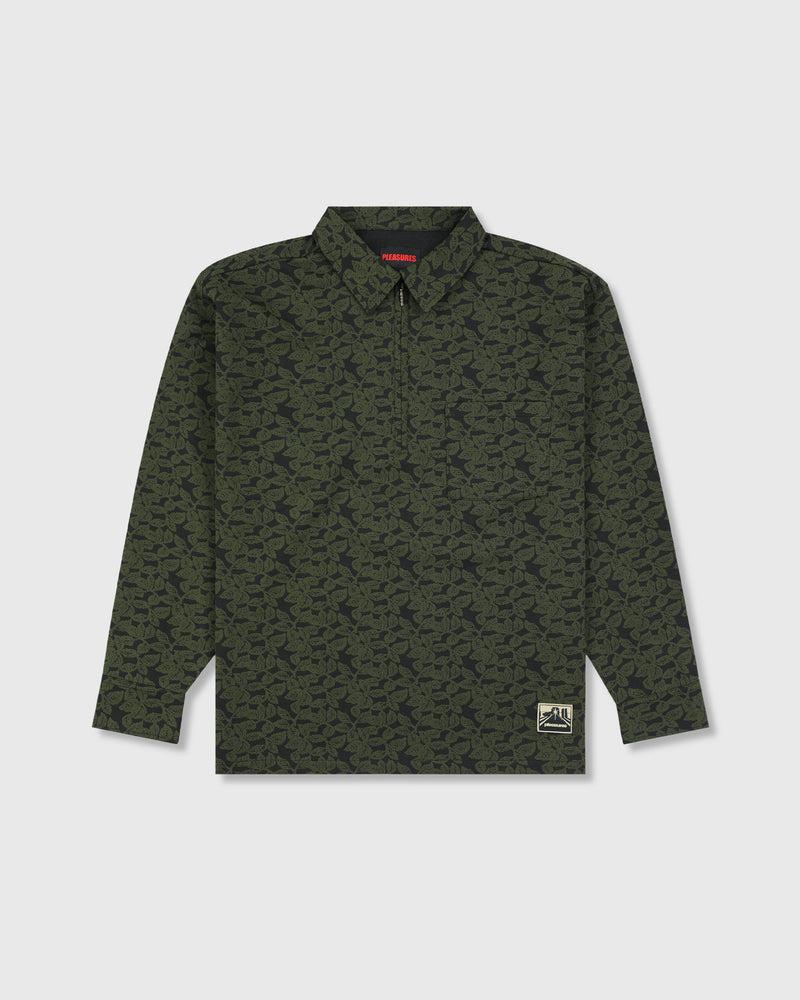pleasures LEAF HALF ZIP SHIRT