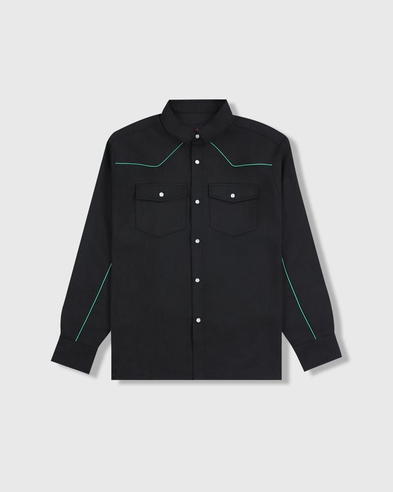 pleasures NYLON WESTERN BUTTON UP