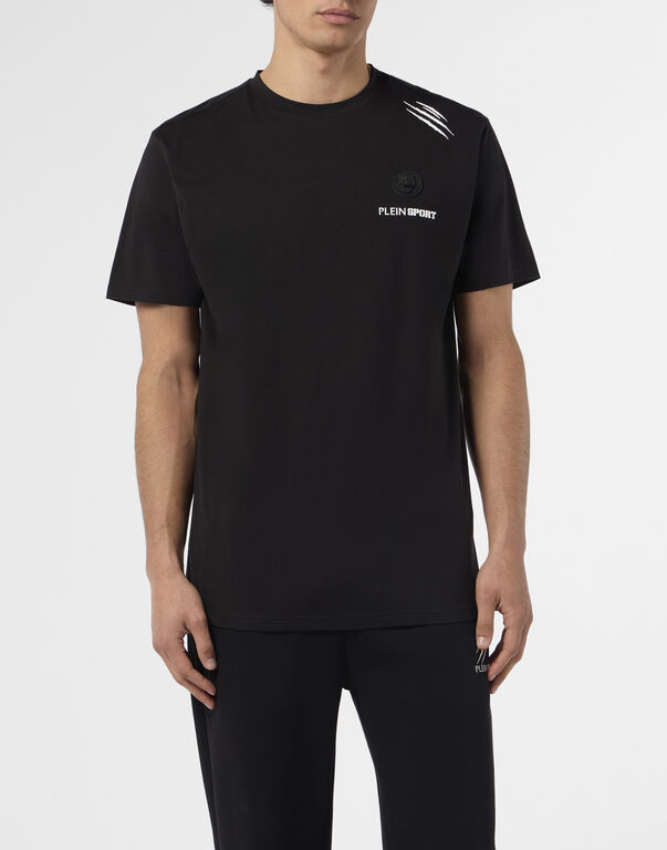 Plein Sport Cotton Breathable Round Neck T-Shirt Scratch Black