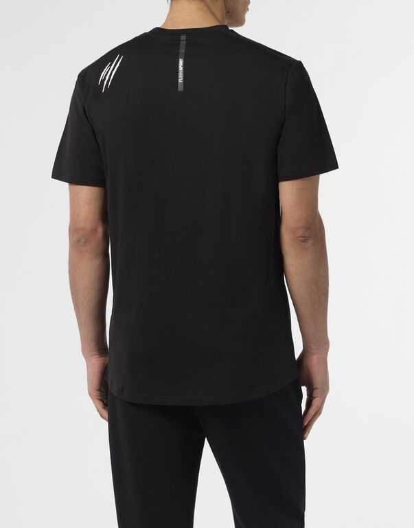 Plein Sport Cotton Breathable Round Neck T-Shirt Scratch Black