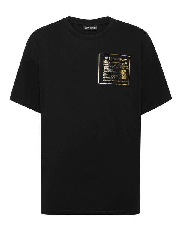 plein sport Cotton Round Neck T-Shirt black/light gold