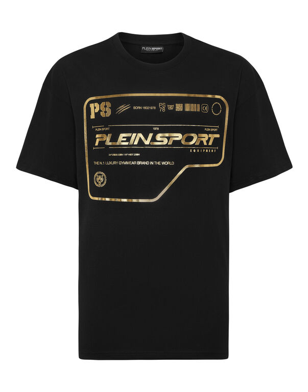 plein sport Cotton Round Neck T-Shirt black/light gold